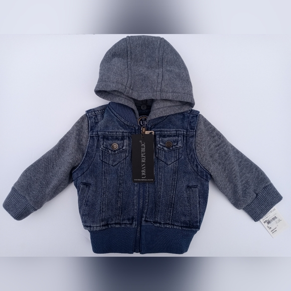 Urban Republic Denim Hoodie Jacket - Picture 1 of 9